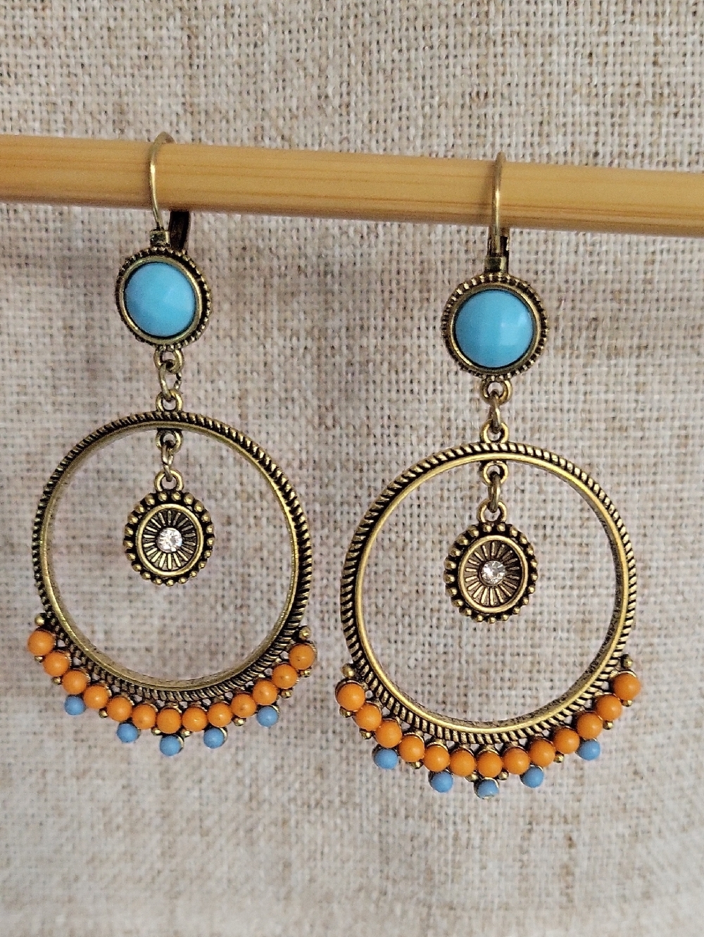 🔥LAST PAIR🔥 Bohemian Bead Drop Hoop Earrings